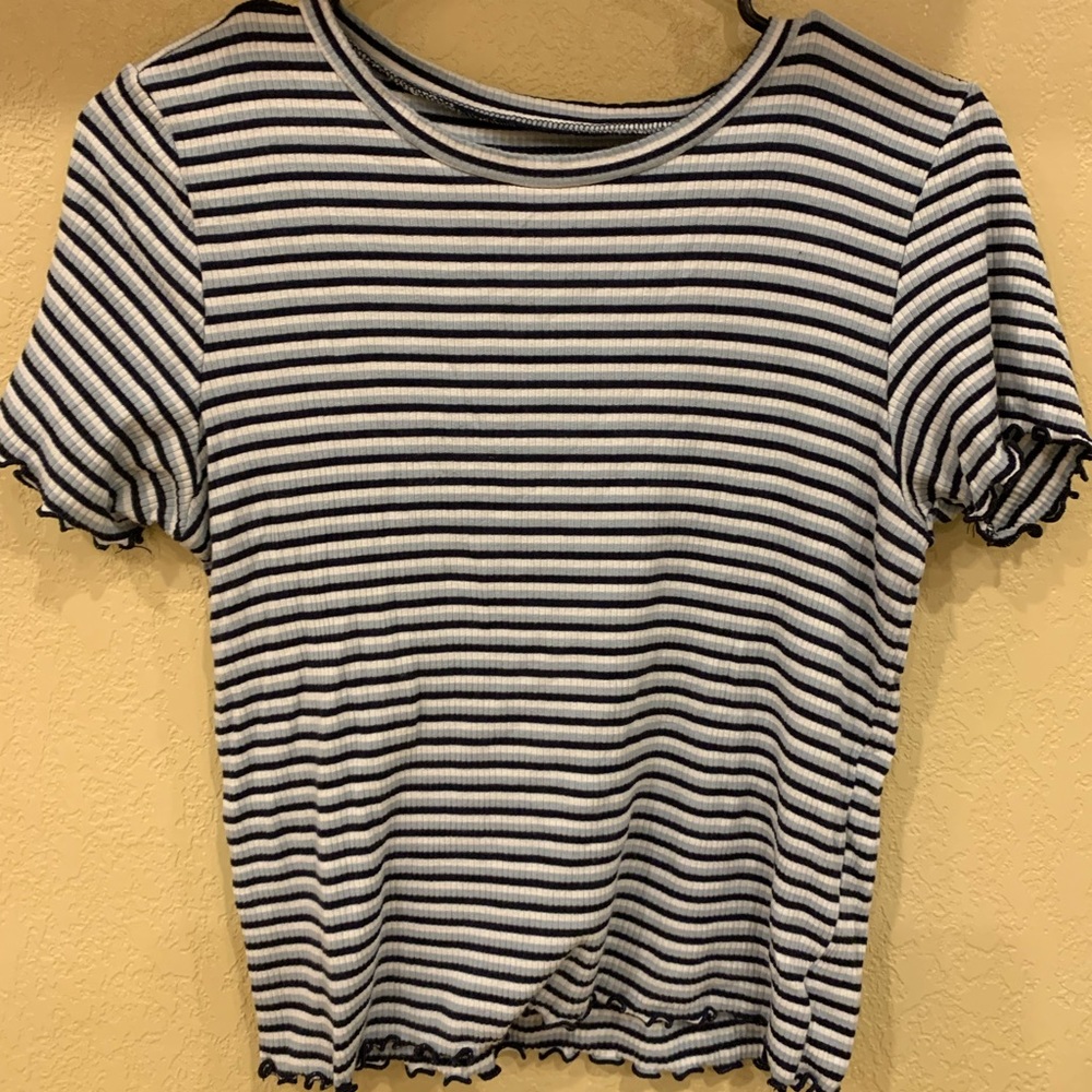 American Eagle Ripped Striped Tee